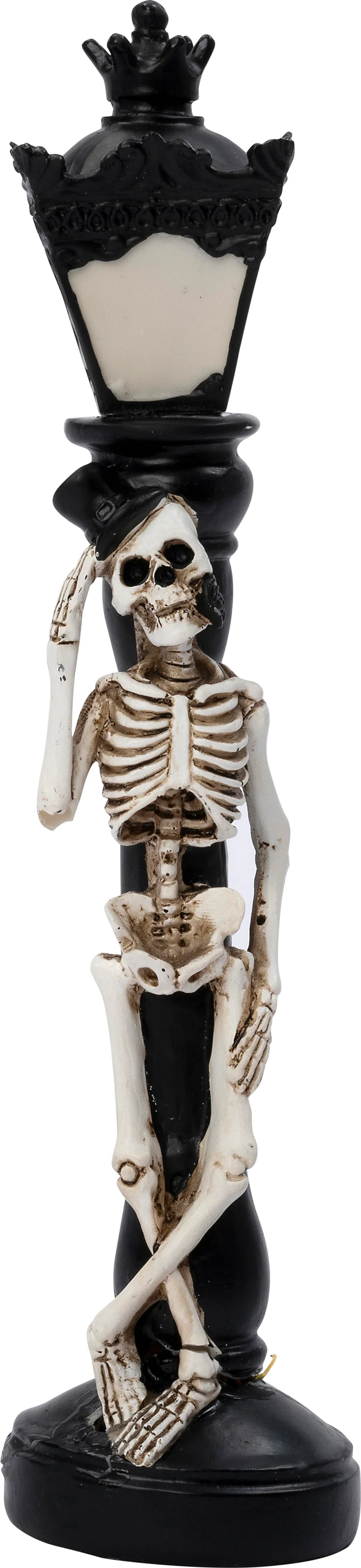 Intratuin halloween decoratie Bona lantaarn skelet zwart / wit 7,6 x 7,6 x 3,2 cm