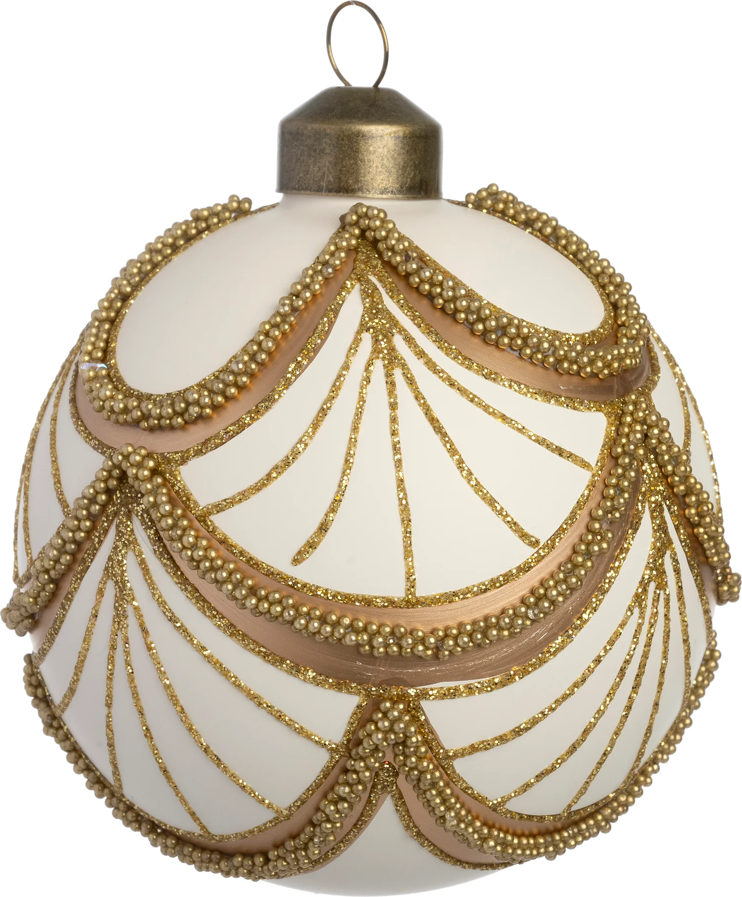 Intratuin kerstbal Shrule wit D 8 cm