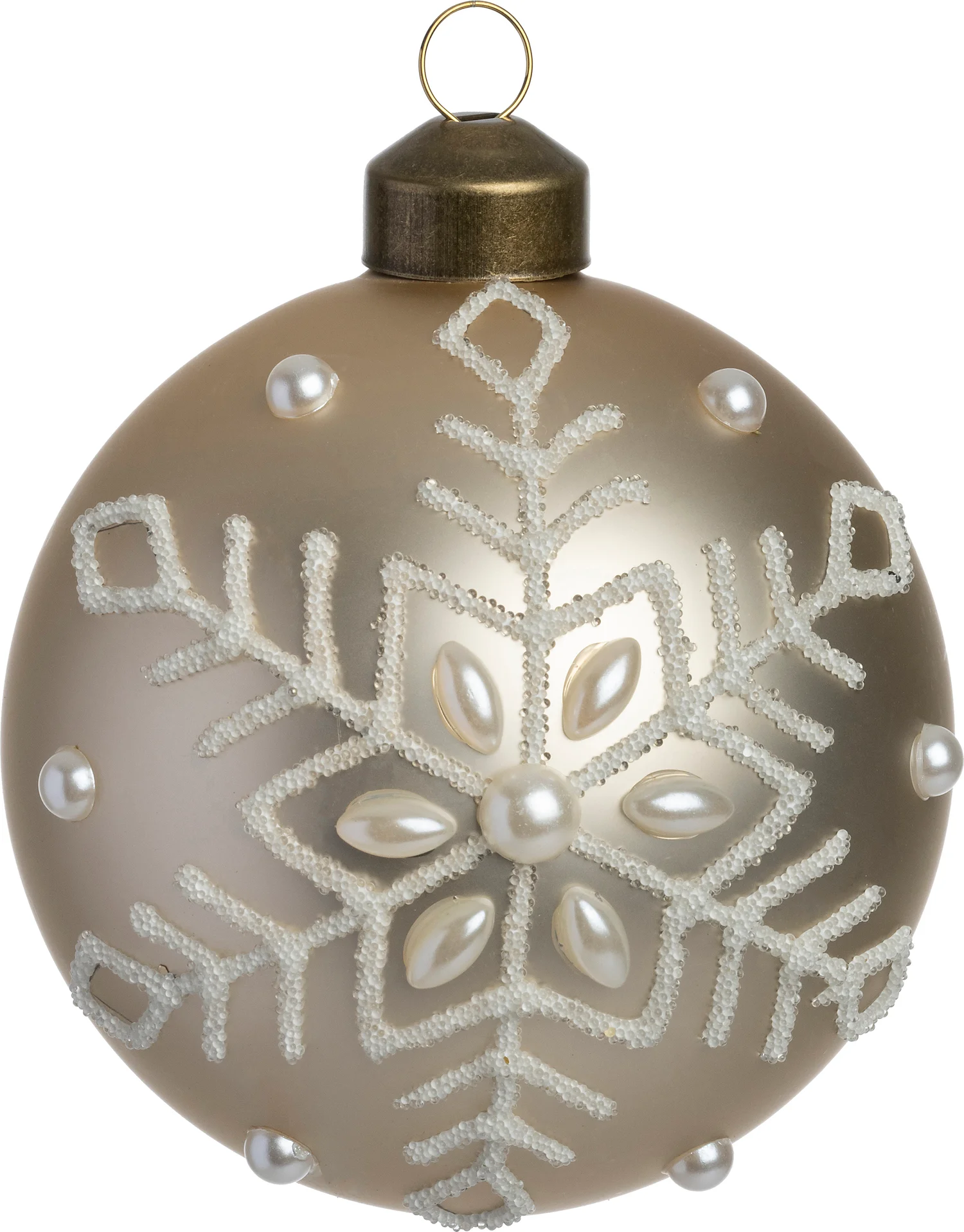 Intratuin kerstbal Tullow beige D 8 cm