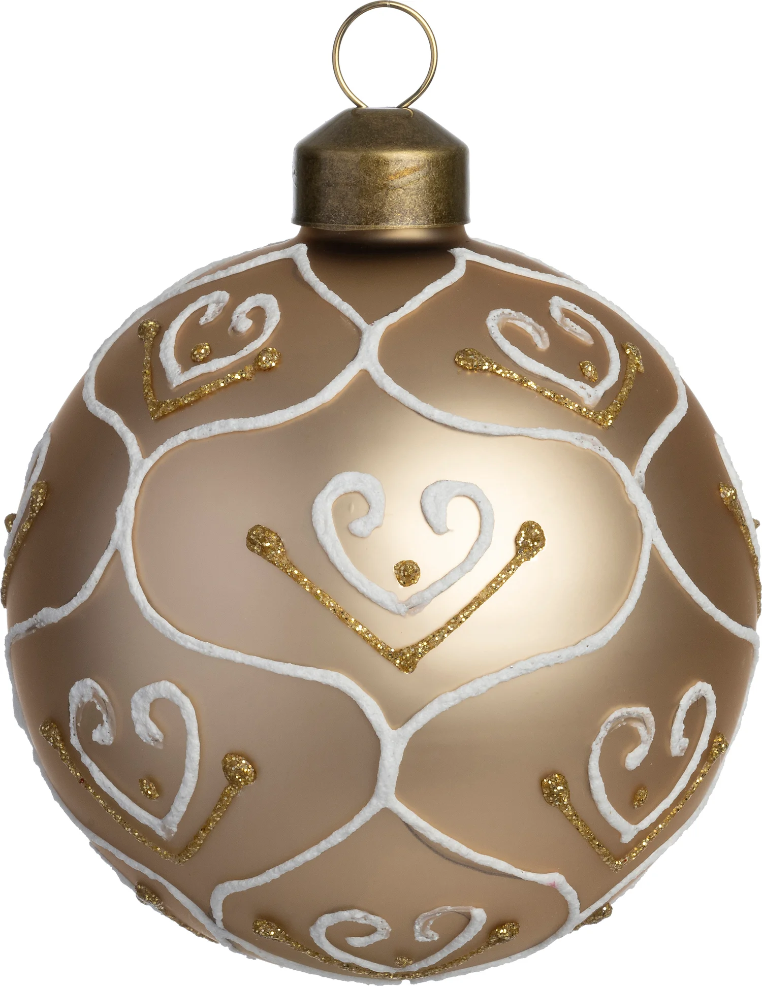 Intratuin kerstbal Skryne beige D 8 cm