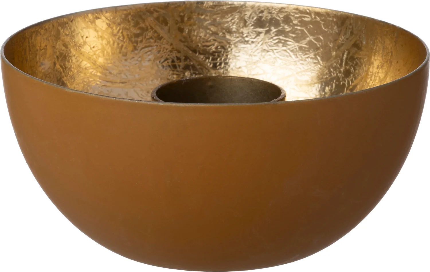 Intratuin kandelaar Lizz bruin / goud D 8 H 4 cm