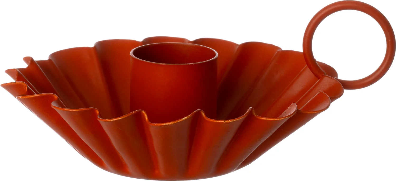 Intratuin kandelaar Dejan oranje 11 x 9 x 3 cm
