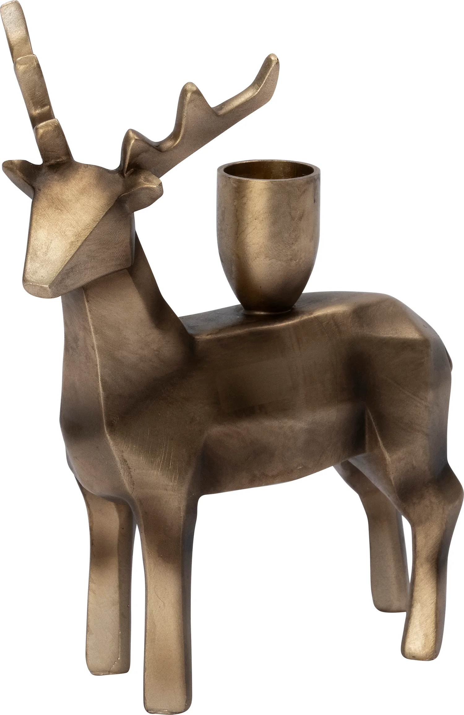 Intratuin kandelaar Tarja rendier goud 13,5 x 7,2 x 17,7 cm