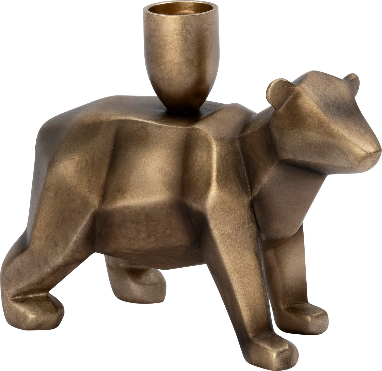 Intratuin kandelaar Tarja beer goud 15,5 x 7,5 x 12,7 cm