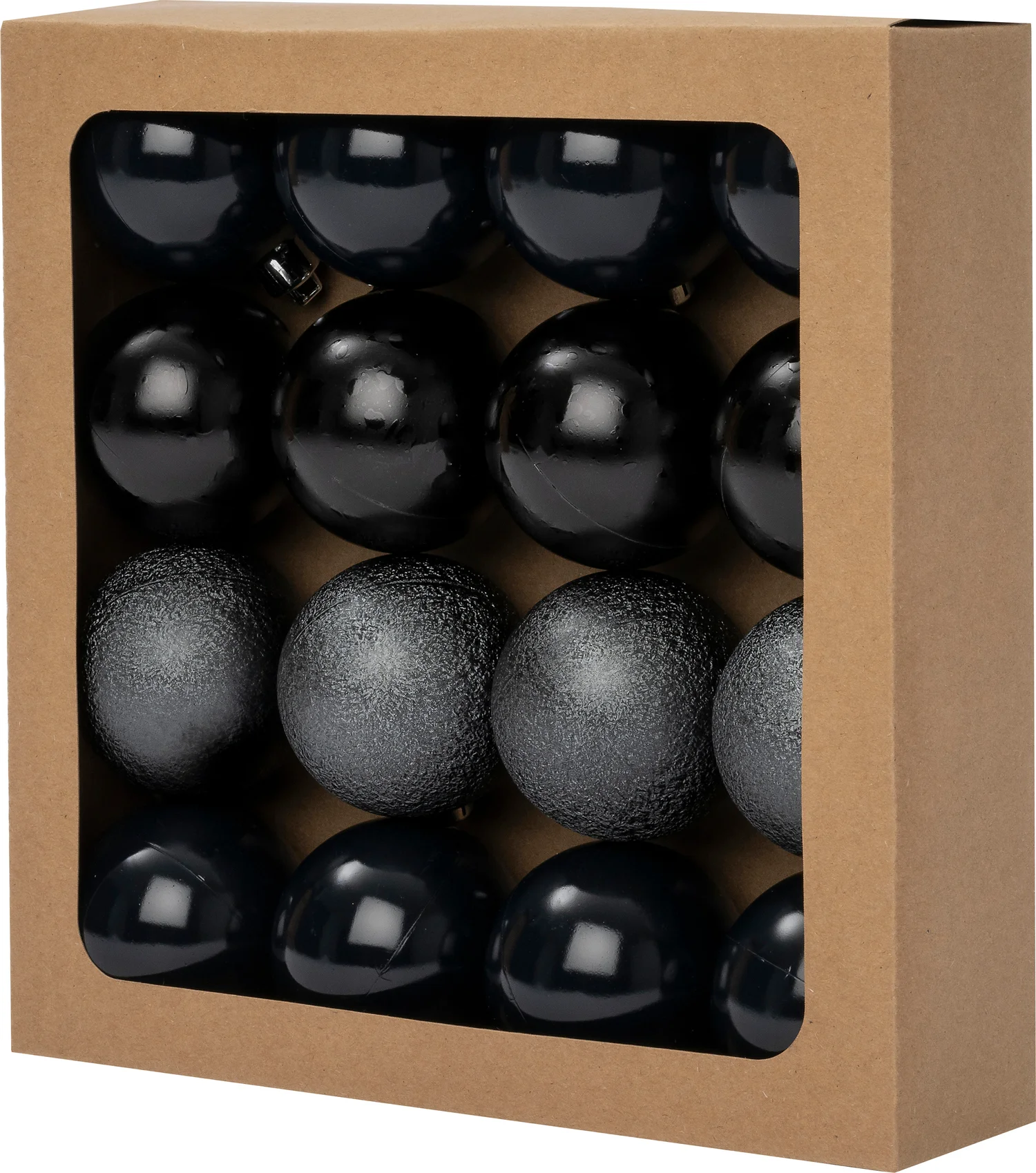 Intratuin kerstbal Montrose zwart D 6 cm 16 stuks