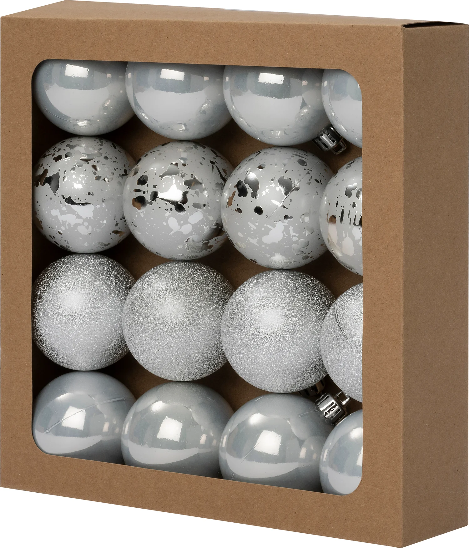 Intratuin kerstbal Montrose zilver D 6 cm 16 stuks