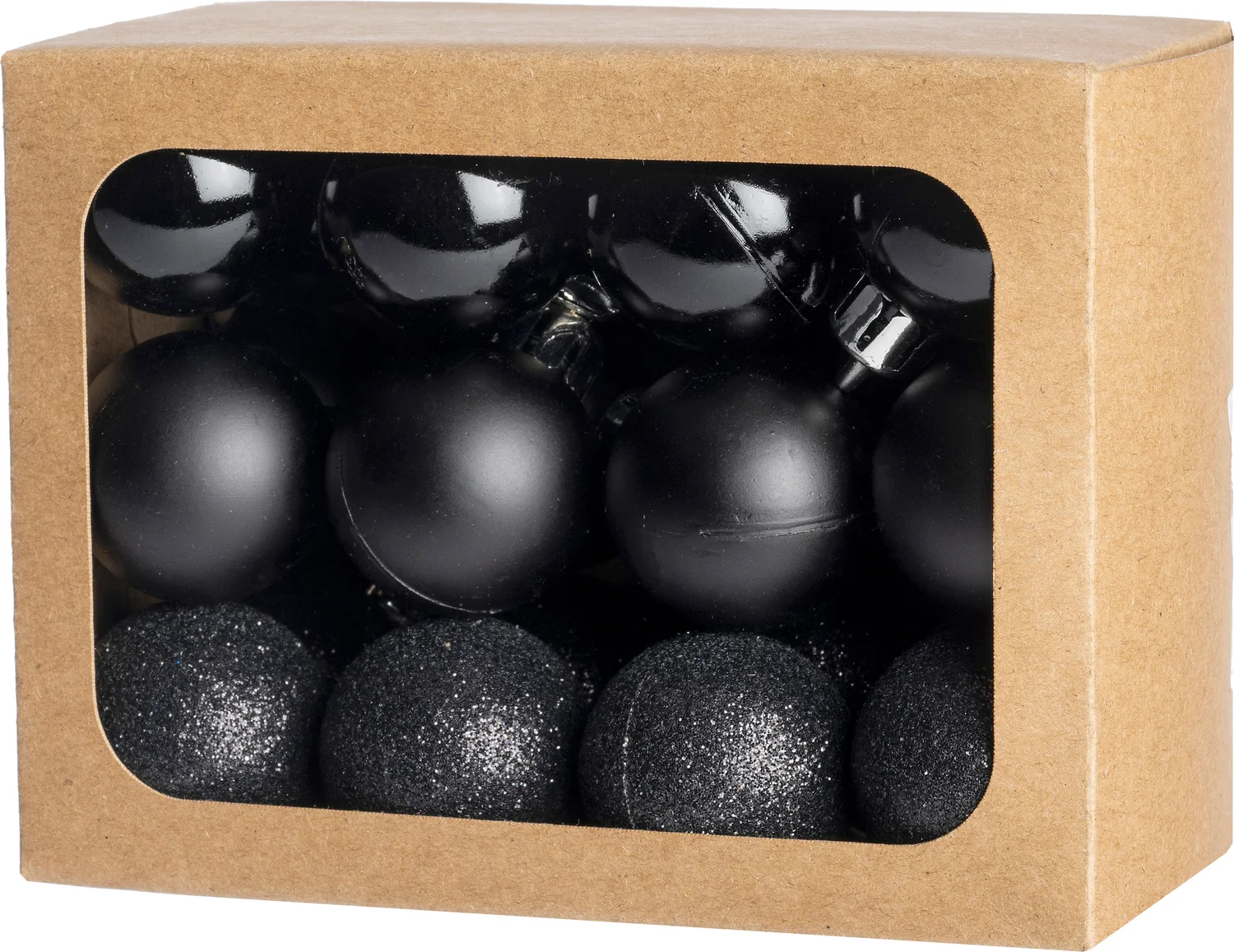 Intratuin kerstbal Montrose zwart D 3 cm 24 stuks