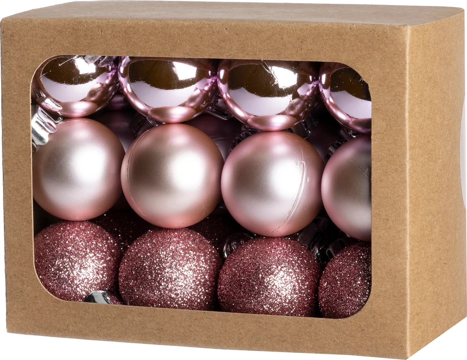 Intratuin kerstbal Montrose roze D 3 cm 24 stuks