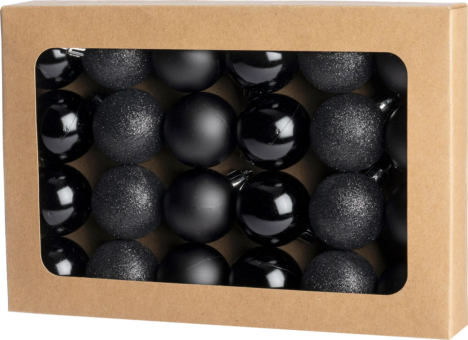 Intratuin kerstbal Montrose zwart D 4 cm 24 stuks