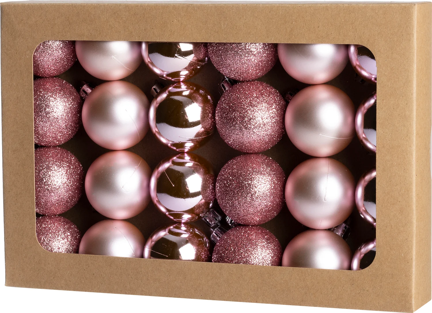 Intratuin kerstbal Montrose roze D 4 cm 24 stuks