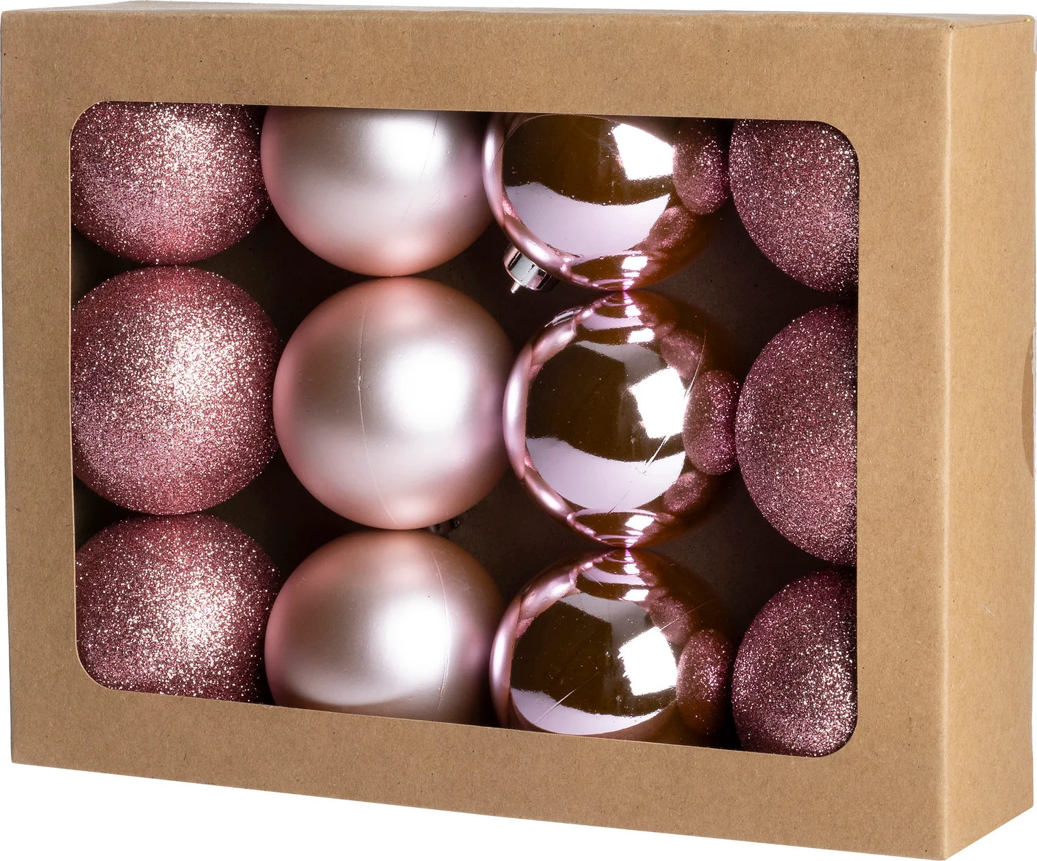 Intratuin kerstbal Montrose roze D 6 cm 12 stuks