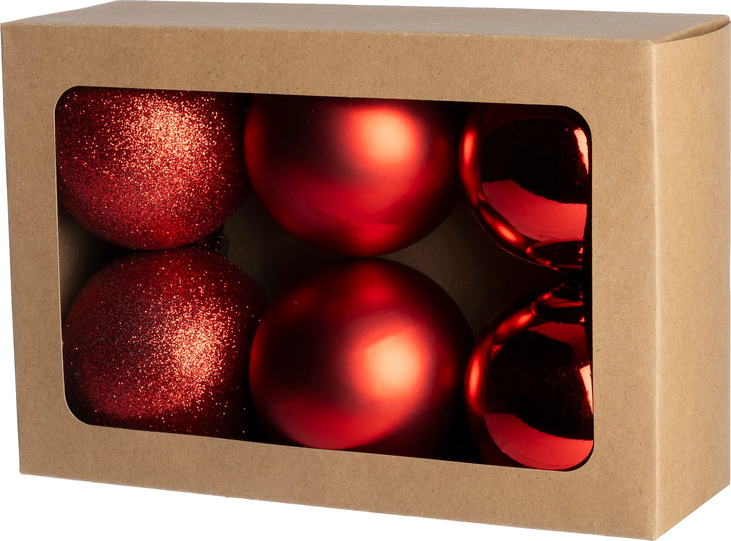 Intratuin kerstbal Montrose rood D 8 cm 6 stuks