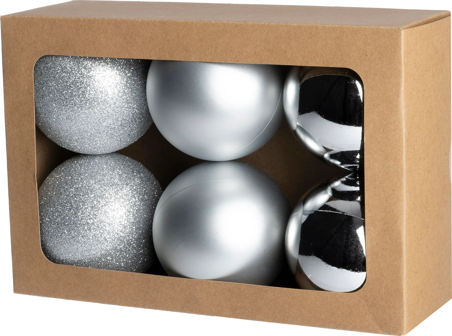 Intratuin kerstbal Montrose zilver D 8 cm 6 stuks