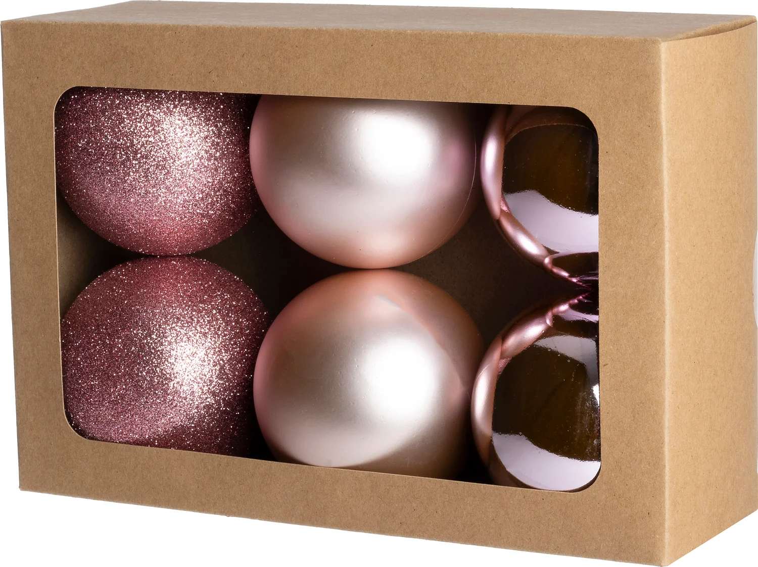 Intratuin kerstbal Montrose roze D 8 cm 6 stuks