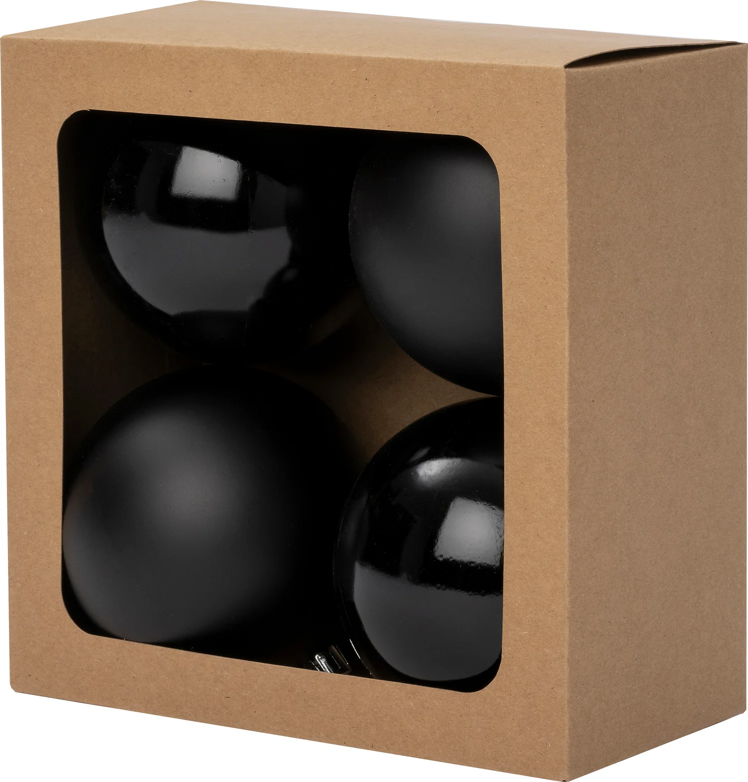 Intratuin kerstbal Montrose zwart D 10 cm 4 stuks