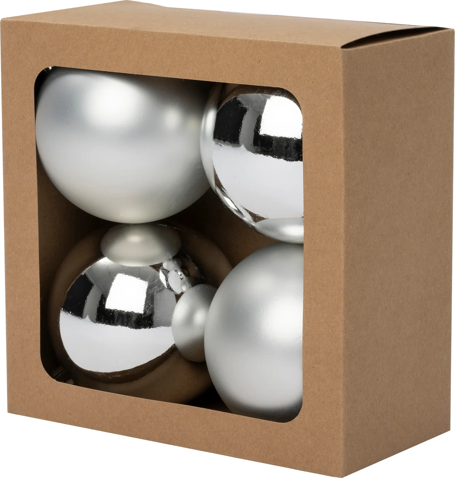 Intratuin kerstbal Montrose zilver D 10 cm 4 stuks