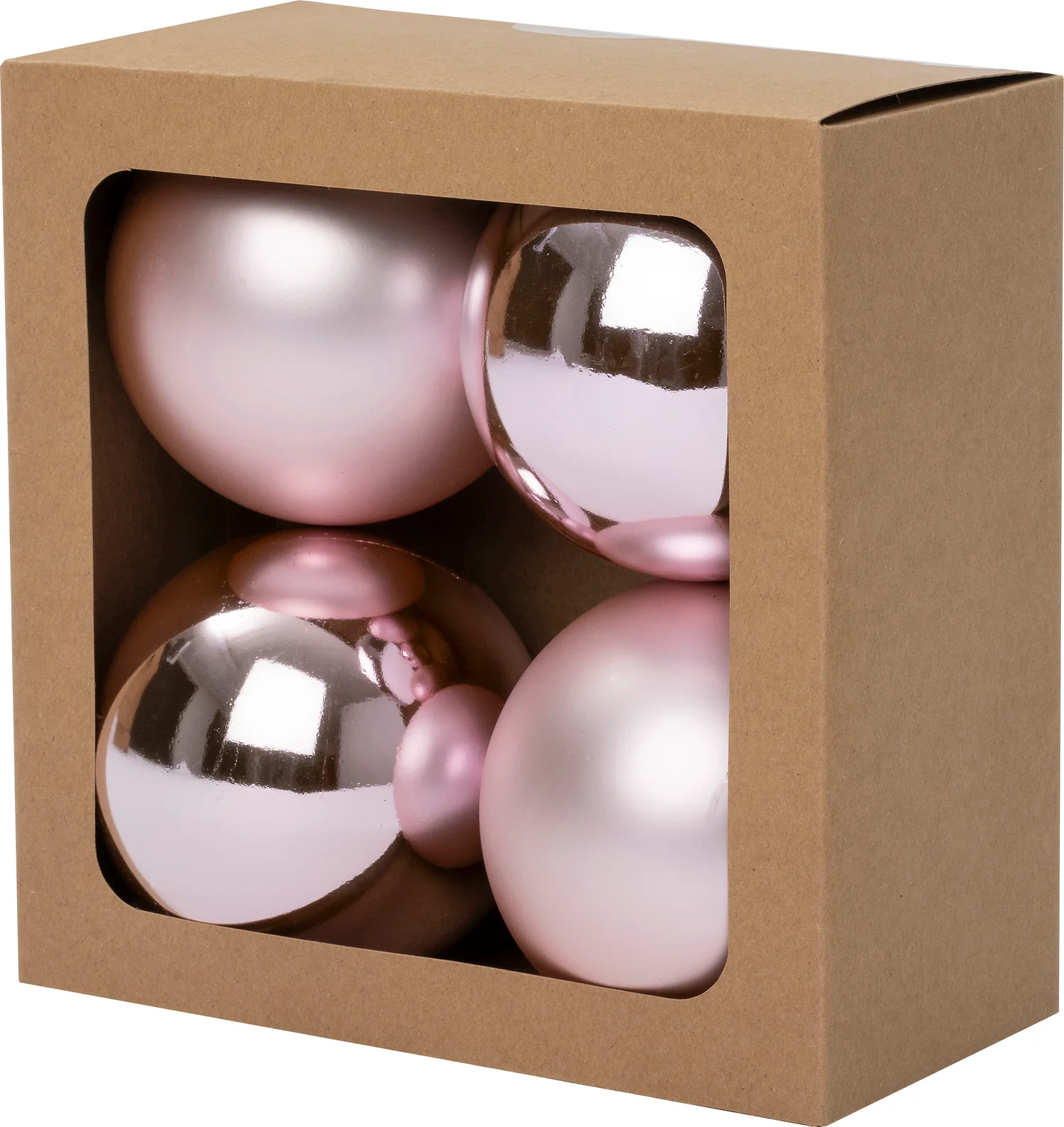 Intratuin kerstbal Montrose roze D 10 cm 4 stuks