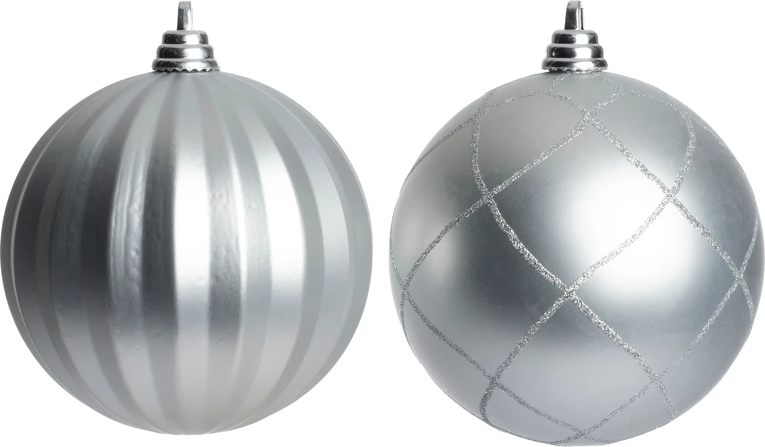 Intratuin kerstbal Montrose zilver D 15 cm 2 stuks