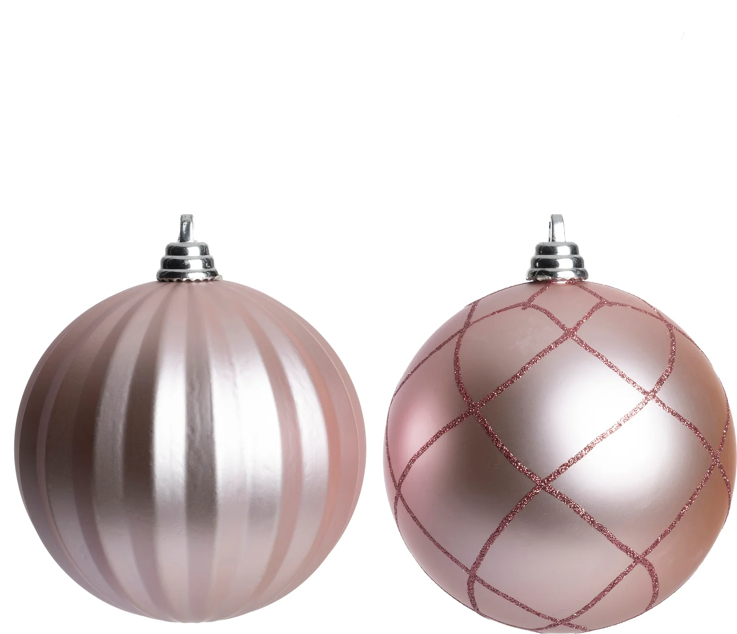 Intratuin kerstbal Montrose roze D 15 cm 2 stuks
