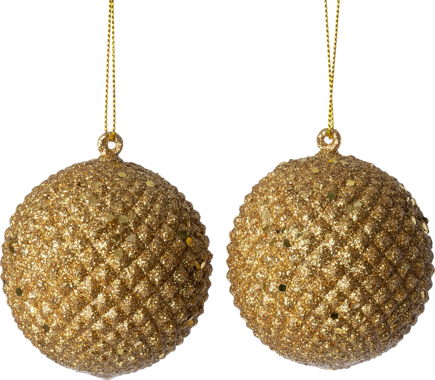 Intratuin kerstbal Pine goud D 6,5 H 7 cm 2 stuks