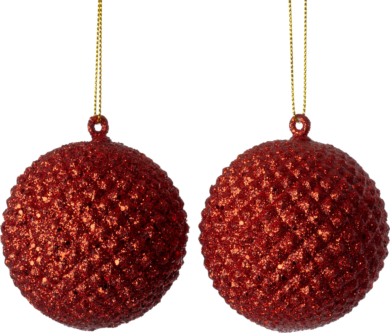 Intratuin kerstbal Pine rood D 6,5 H 7 cm 2 stuks