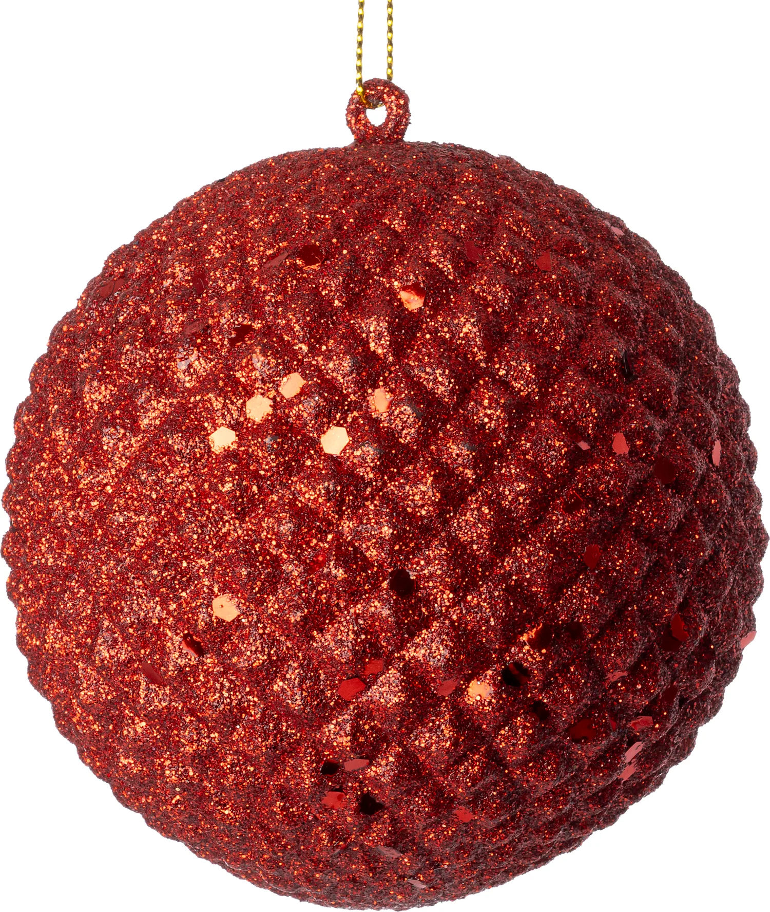 Intratuin kerstbal Pine rood D 9 H 9 cm