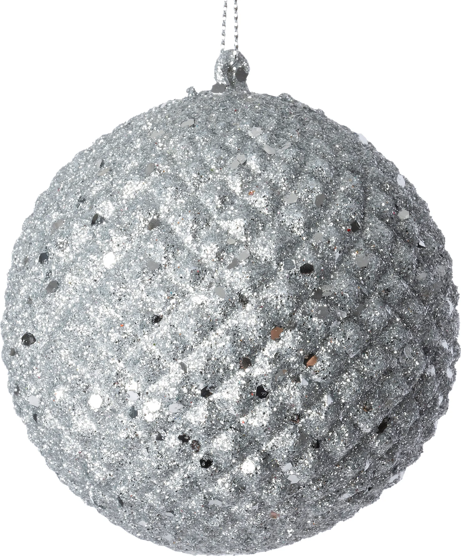 Intratuin kerstbal Pine zilver D 9 H 9 cm