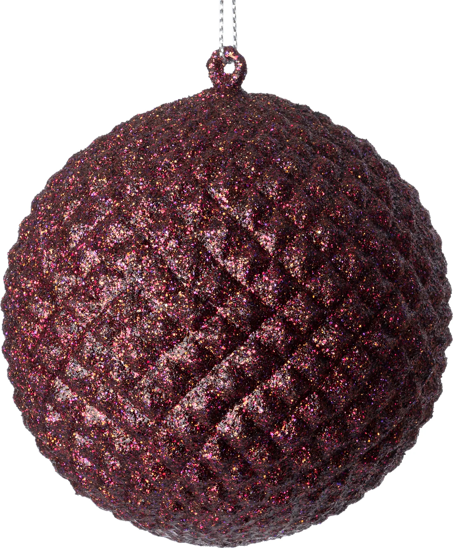 Intratuin kerstbal Pine bordeaux D 9 H 9 cm