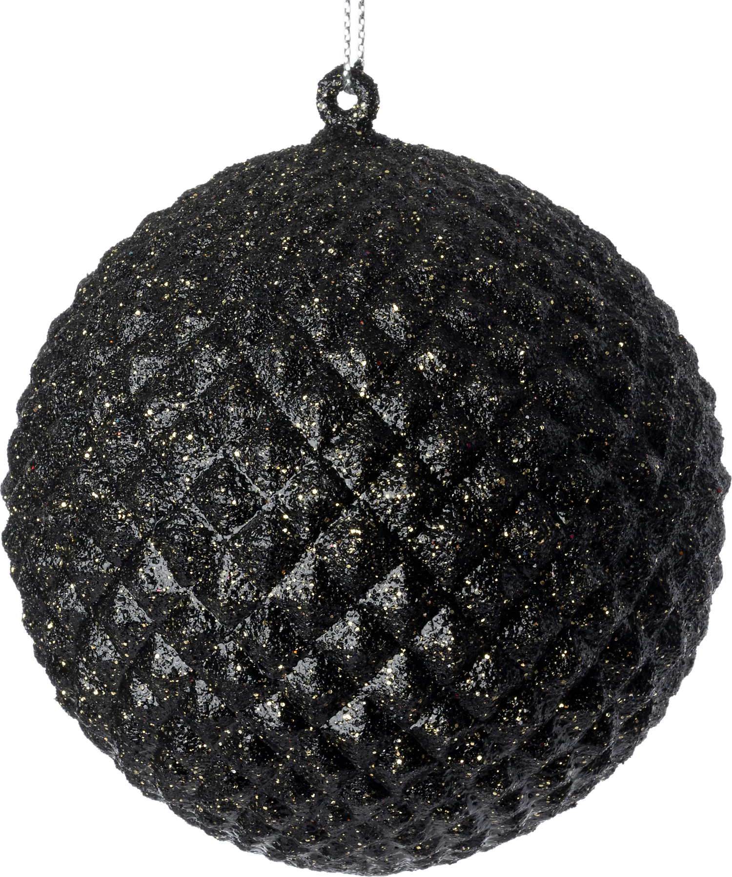 Intratuin kerstbal Pine zwart D 9 H 9 cm