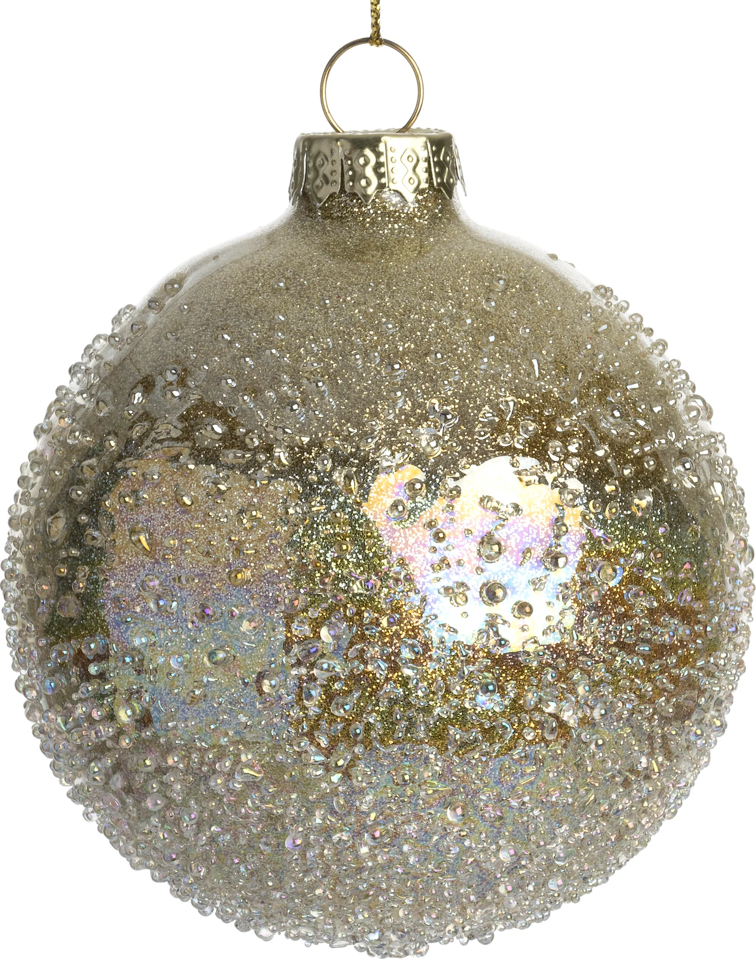Intratuin kerstbal Rossaveal goud D 8 cm