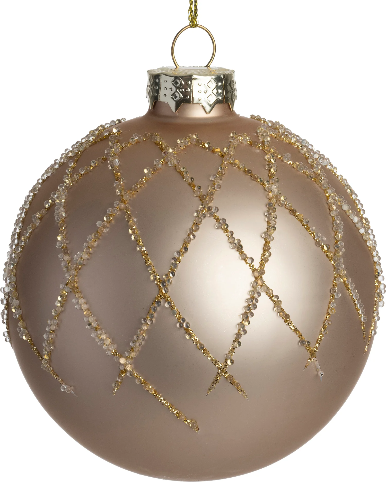 Intratuin kerstbal Belmullet beige D 8 cm