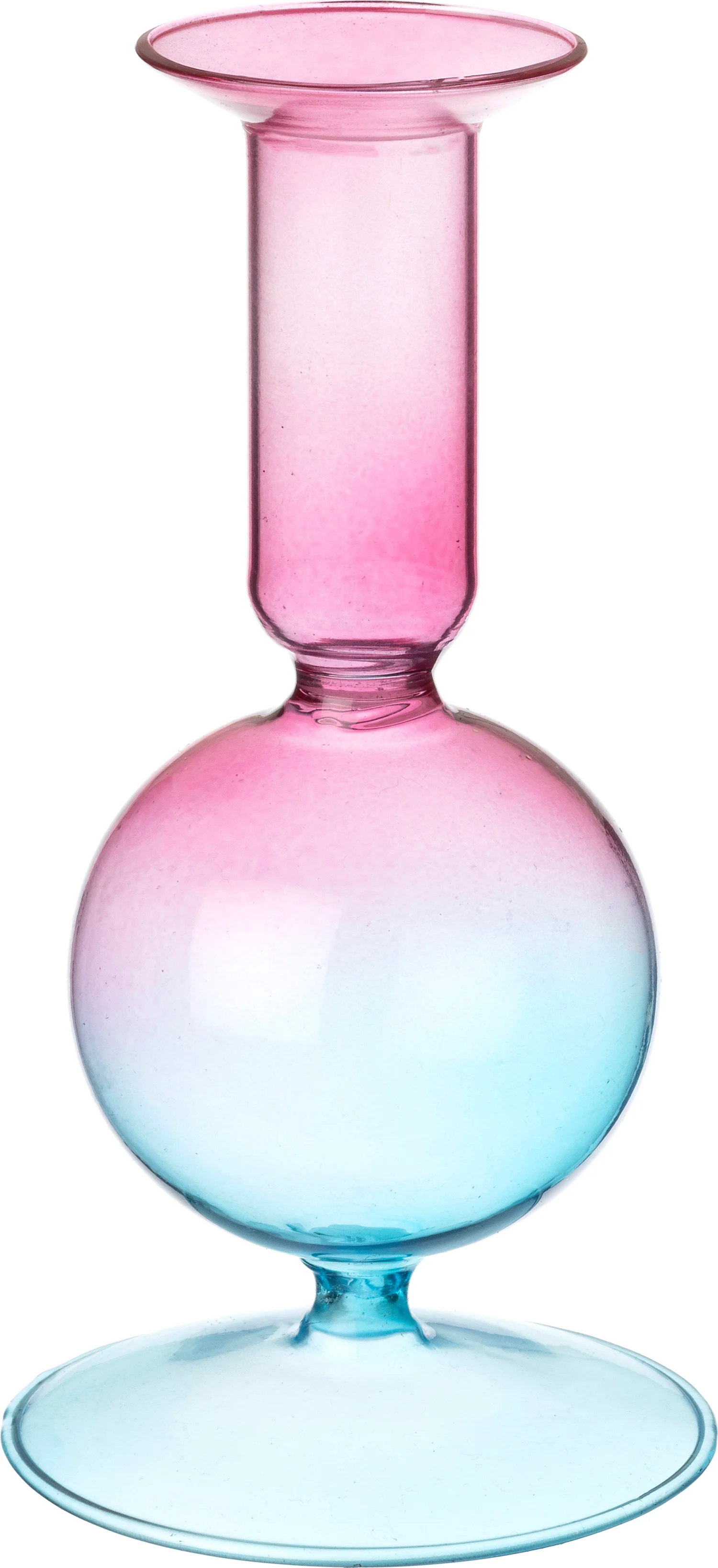 Intratuin kandelaar roze / blauw D 8 H 16 cm