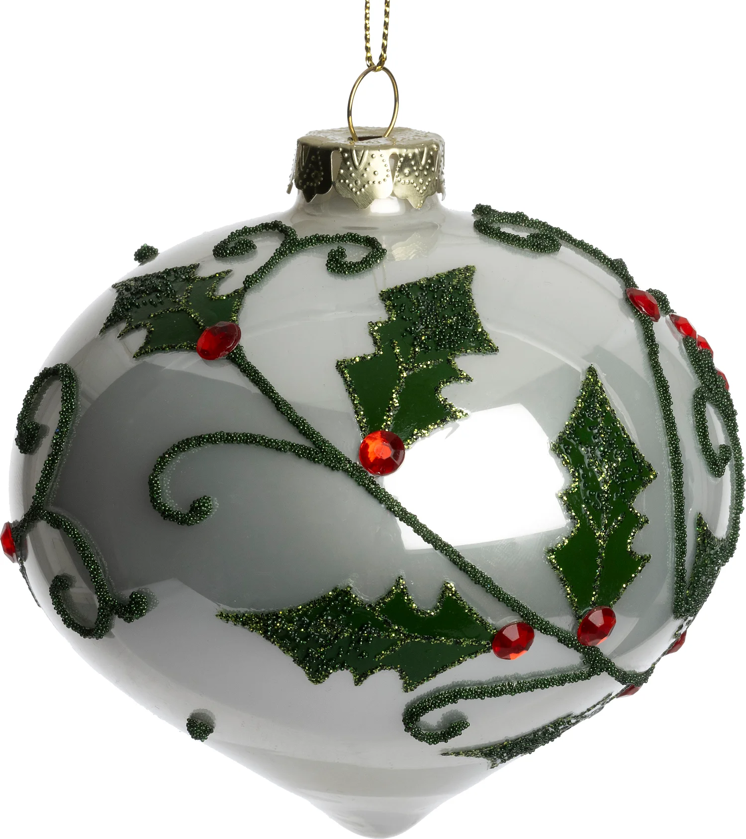 Intratuin kerstbal Swinford ui wit / groen D 10 cm