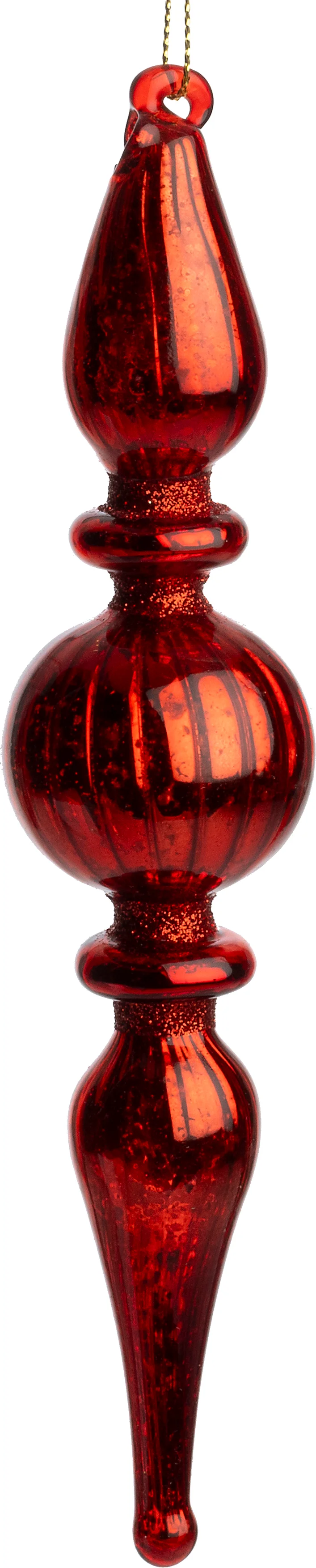 Intratuin kerstbal Scariff pegel rood D 3,5 H 18 cm