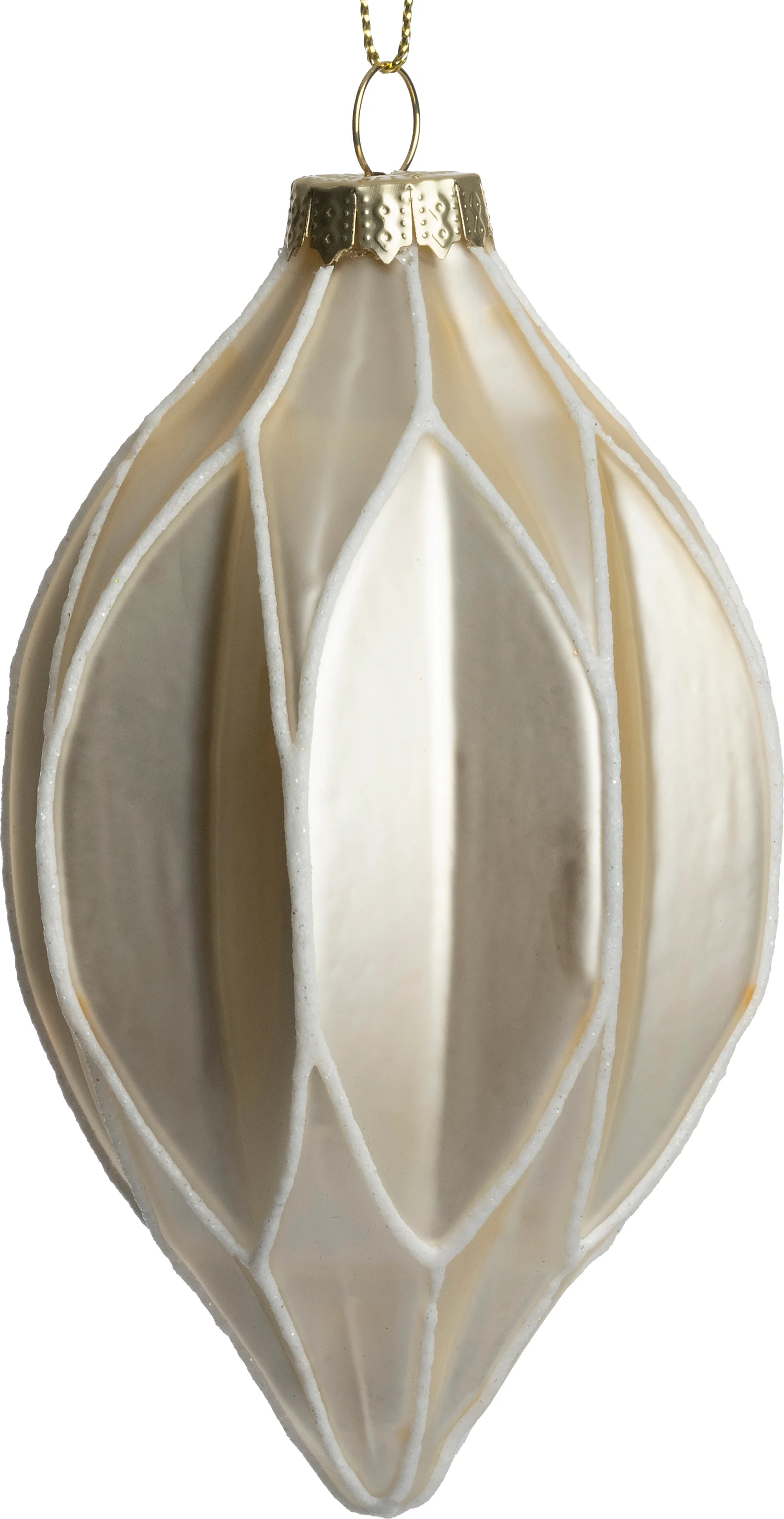 Intratuin kerstbal Scariff pegel crème D 7 H 11 cm