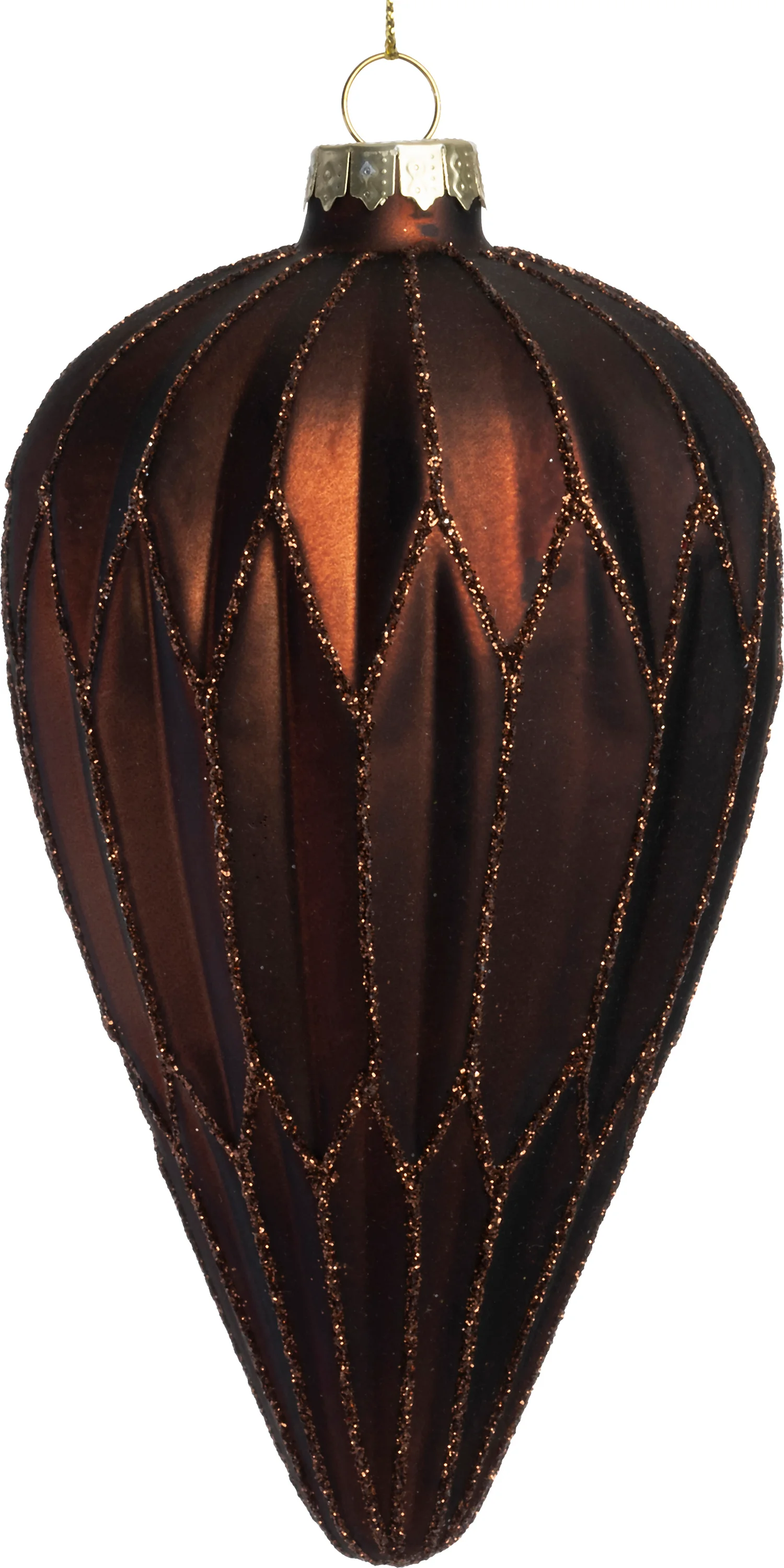 Intratuin kerstbal Scariff pegel bruin D 7,5 H 14 cm