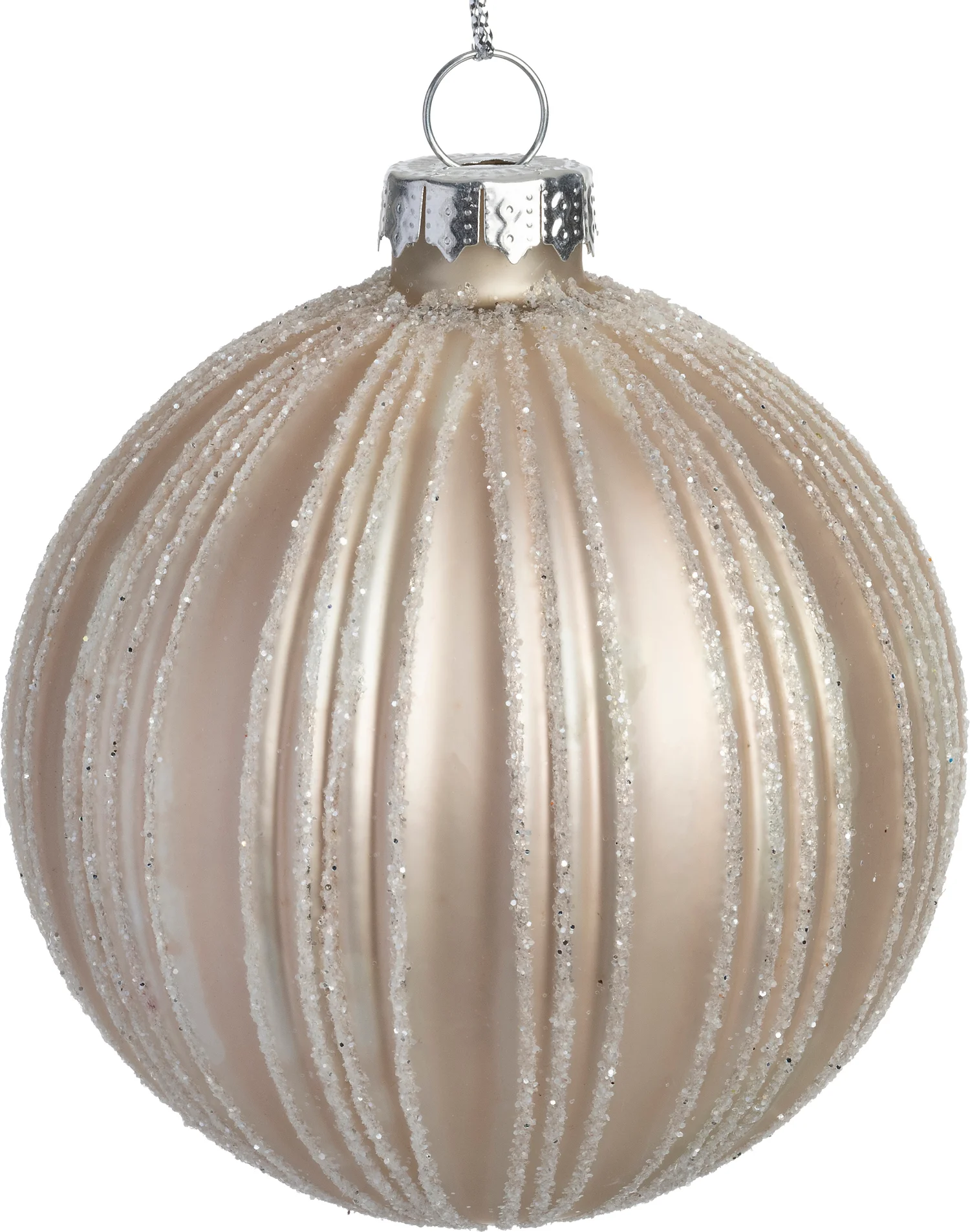 Intratuin kerstbal Tramore crème D 8 cm