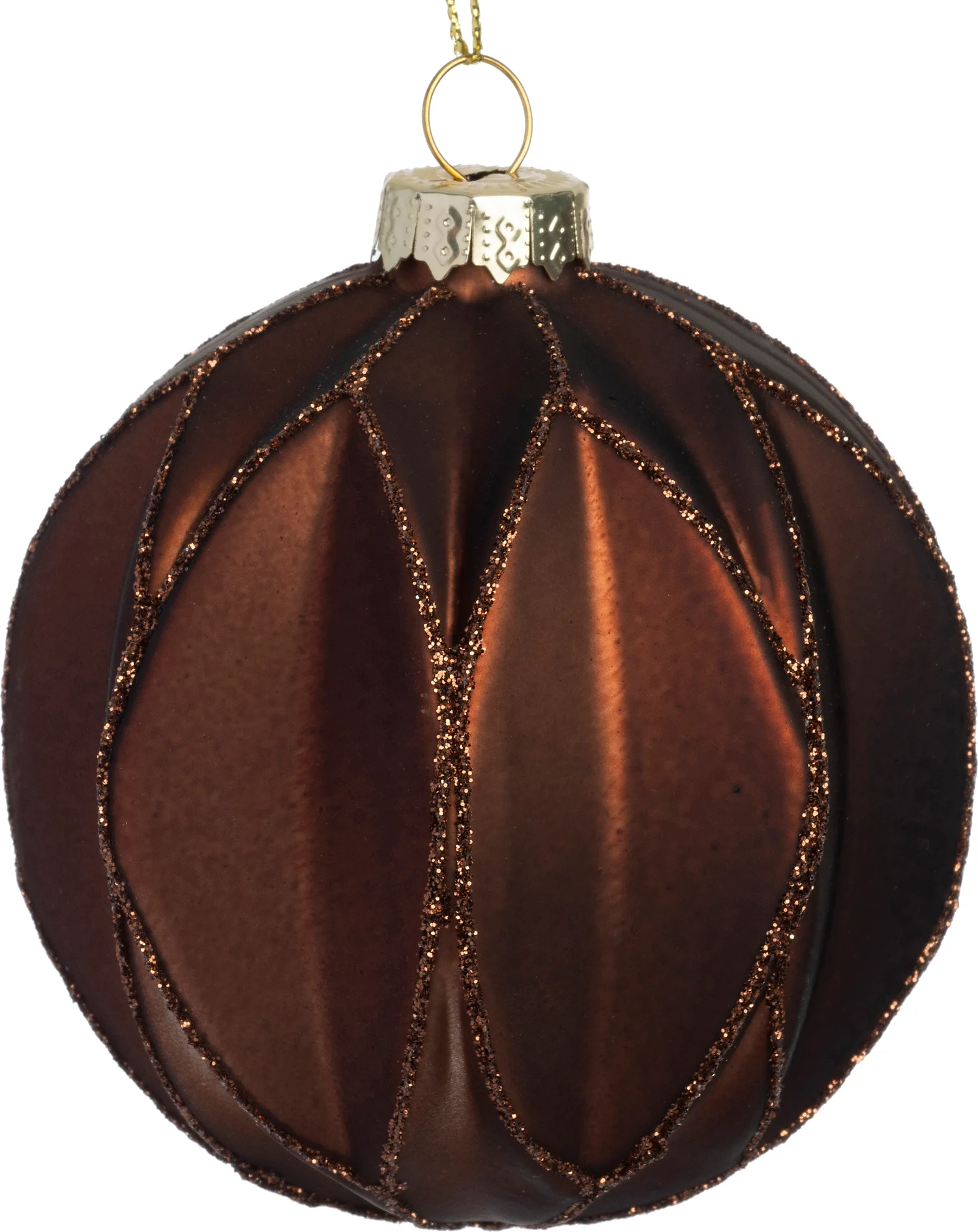 Intratuin kerstbal Scariff bruin D 8 cm