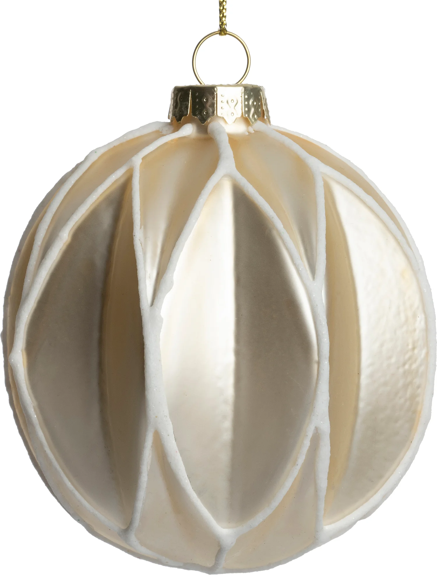 Intratuin kerstbal Scariff crème D 8 cm