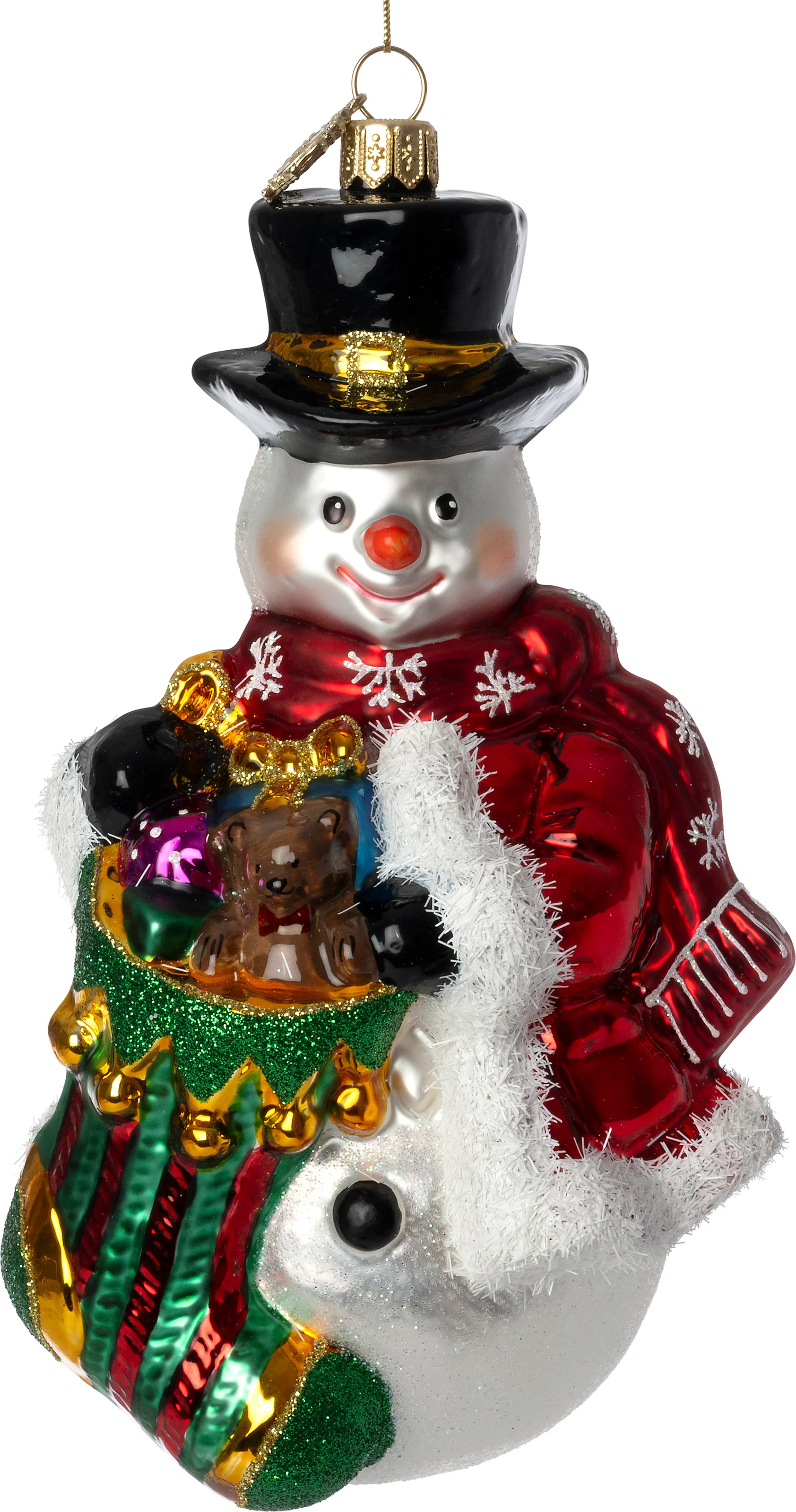 Intratuin kerst ornament sneeuwpop 9 x 8 x 15,5 cm