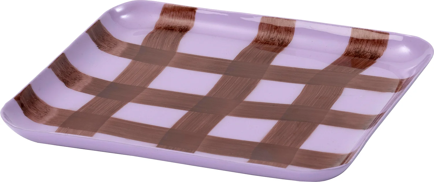 Intratuin decoratiebord Deem roze / bruin 14 x 14 x 1 cm
