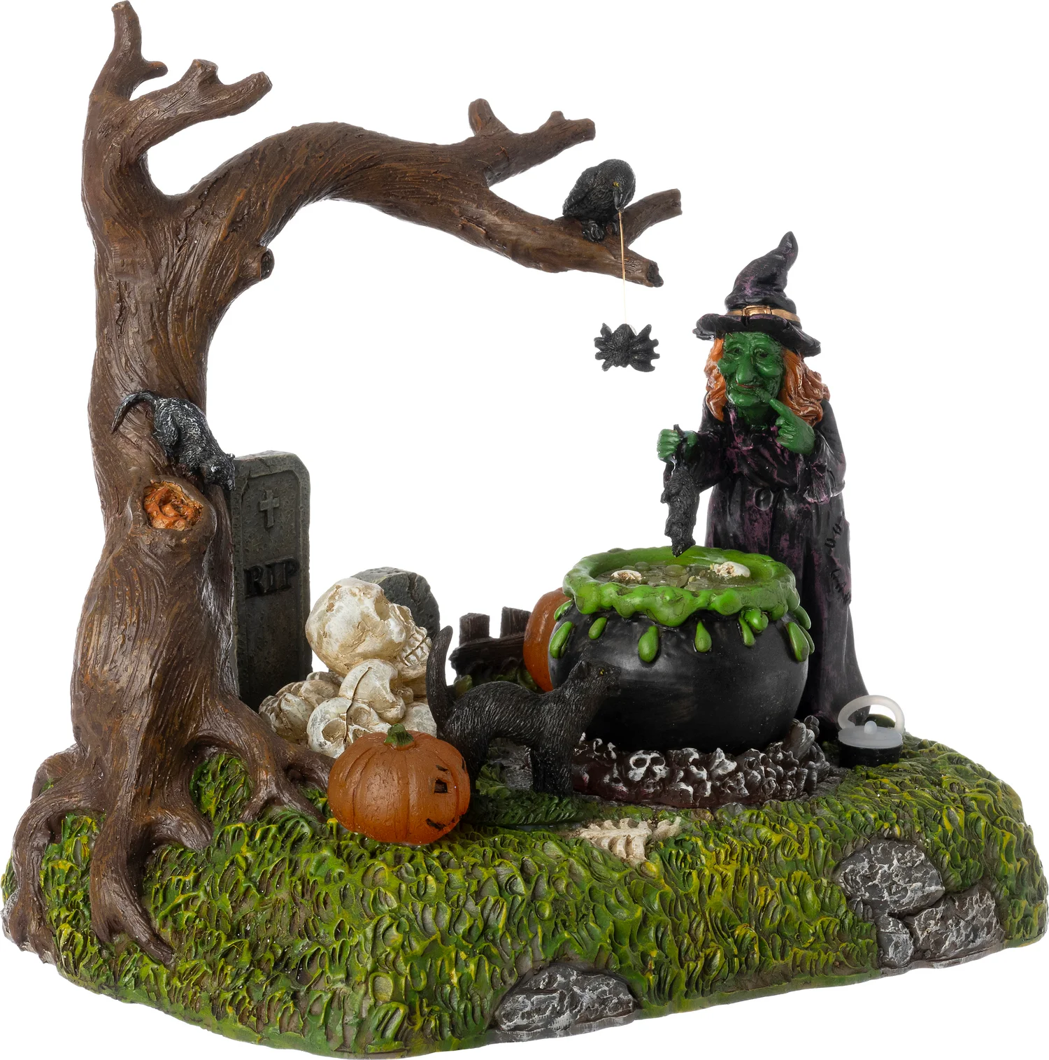 Intratuin halloween decoratie heks met ketel 20,3 x 14,5 x 20,3 cm