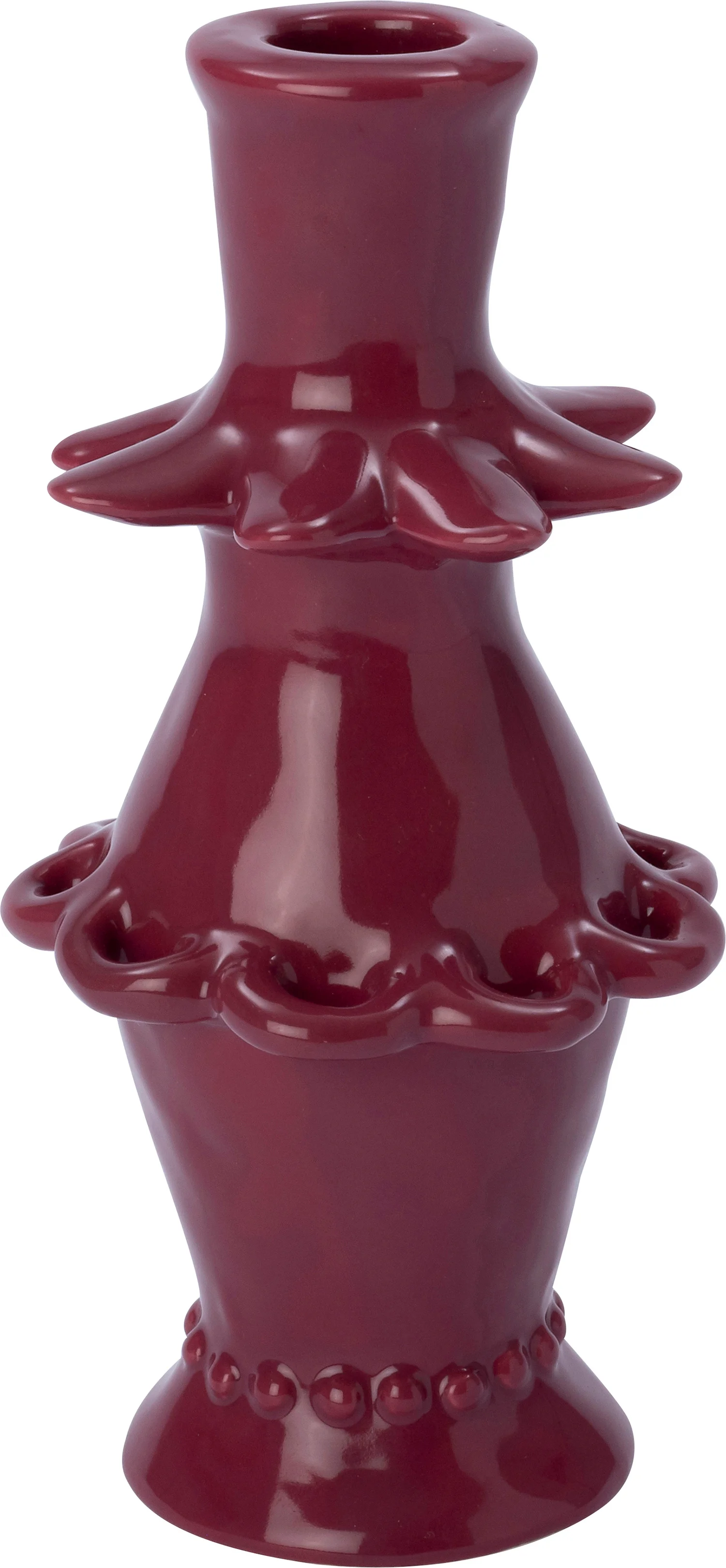 Intratuin kandelaar Ely rood D 8,5 H 17,2 cm