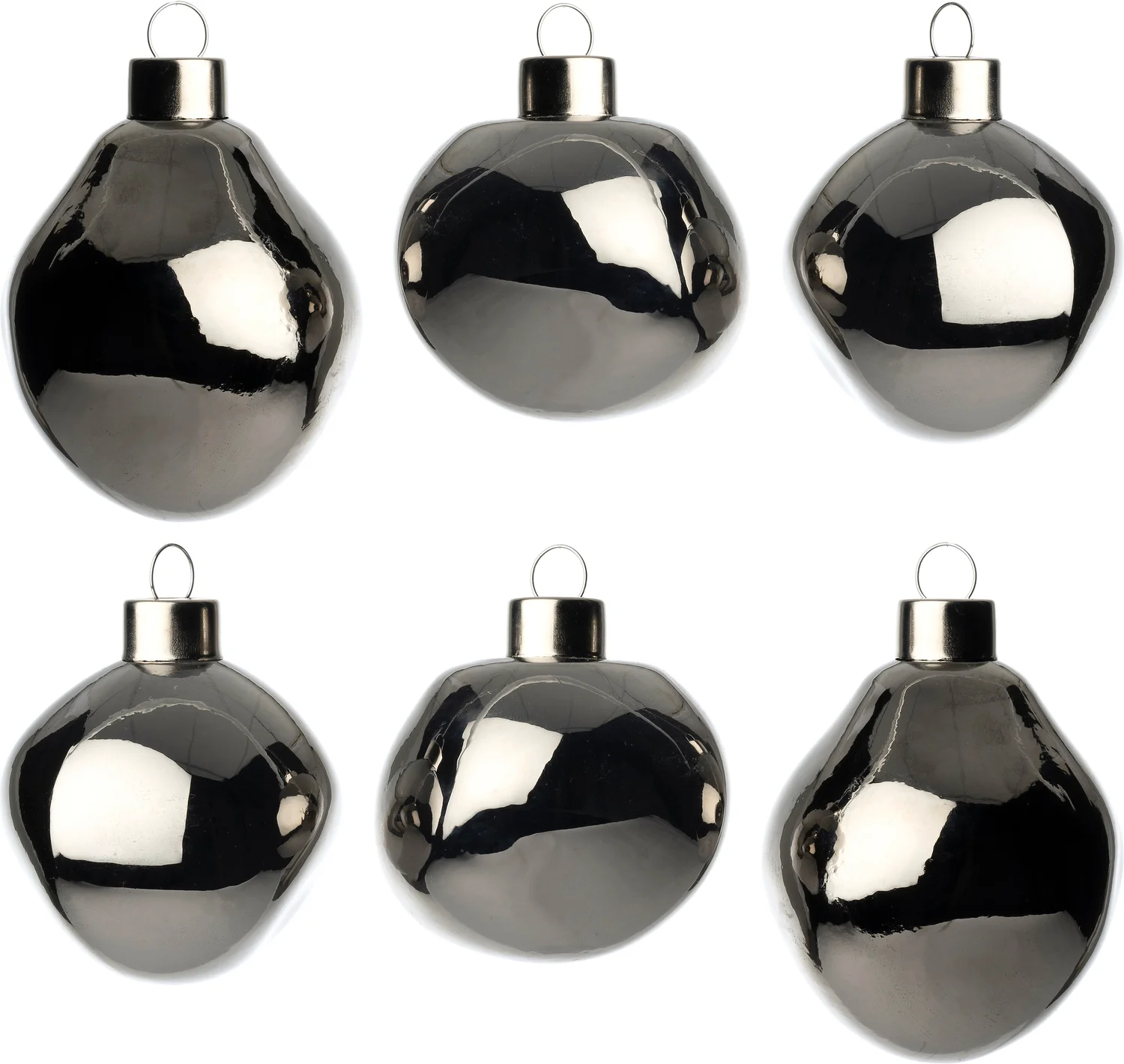 Intratuin kerstbal Trim antraciet glans D 6 cm 6 stuks