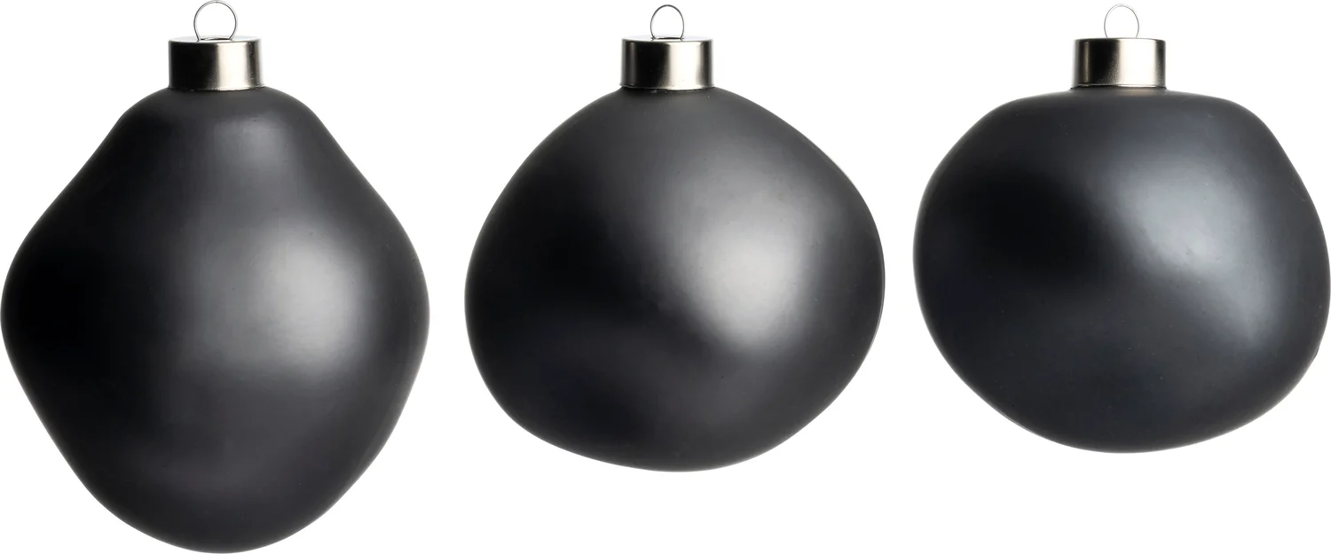Intratuin kerstbal Trim antraciet mat D 10 cm 3 stuks