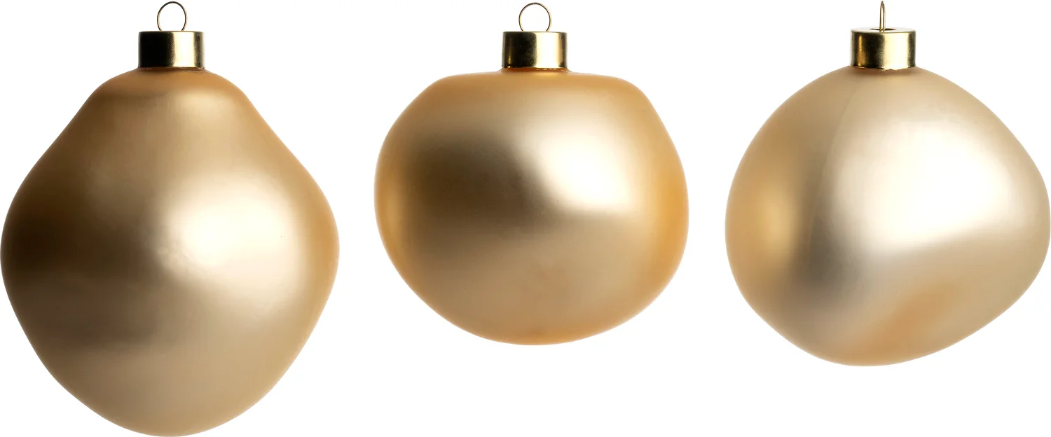 Intratuin kerstbal Trim licht goud mat D 10 cm 3 stuks