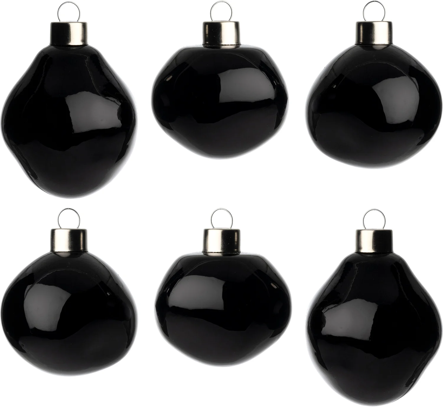 Intratuin kerstbal Trim zwart glans D 6 cm 6 stuks