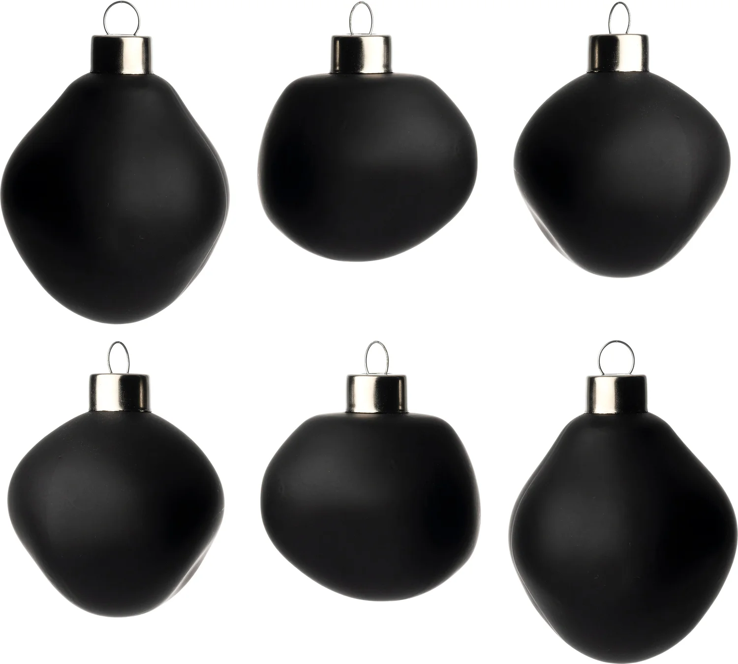 Intratuin kerstbal Trim zwart mat D 6 cm 6 stuks