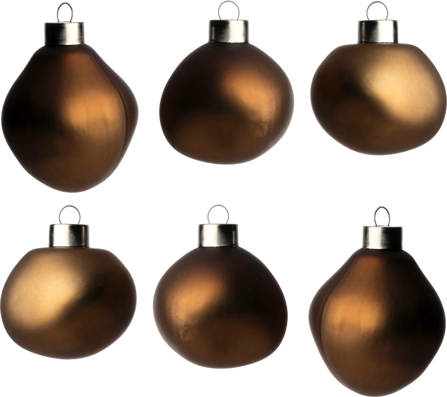 Intratuin kerstbal Trim bruin mat D 6 cm 6 stuks