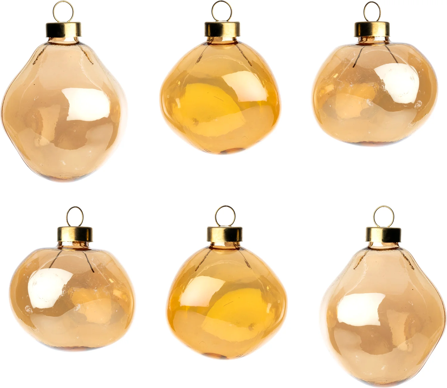 Intratuin kerstbal Trim oranje glans D 6 cm 6 stuks